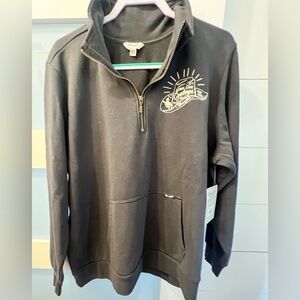 NEW Wrangler Retro Black Quarter-Zip Pullover, XL
